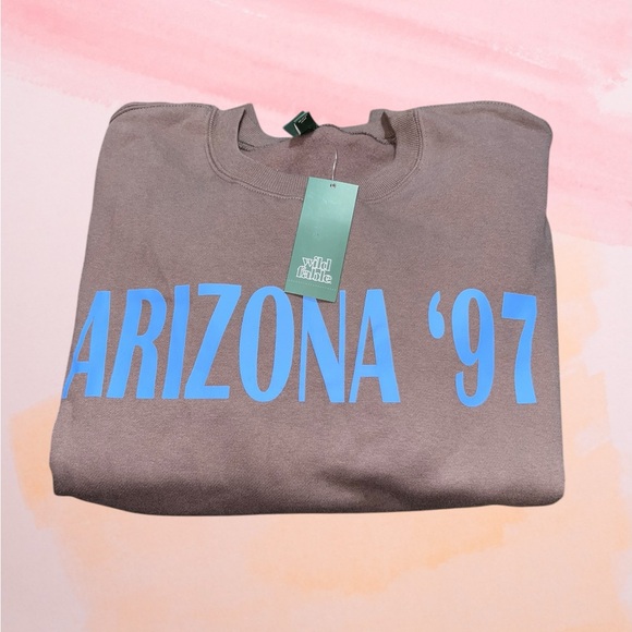 wild fable Sweaters - wild fable Brown Crewneck Sweatshirt with Teal "ARIZONA '97" Print